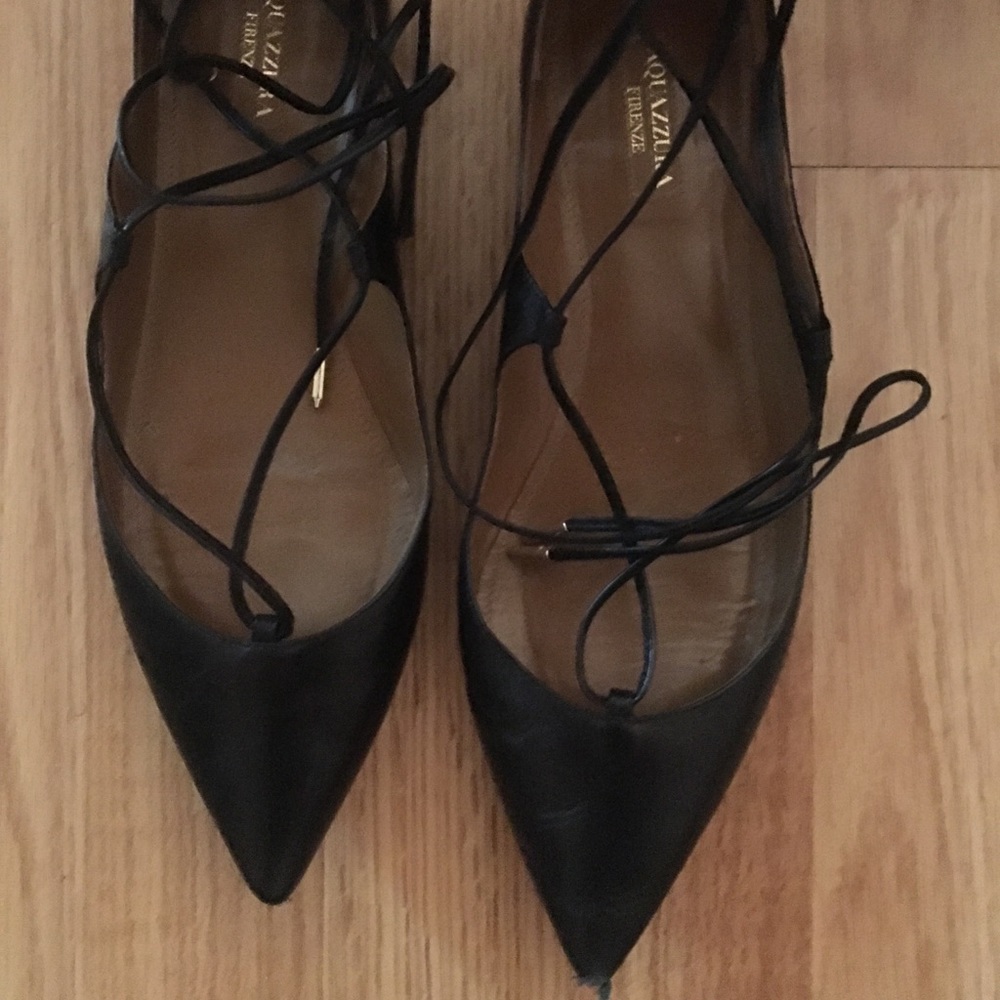 Aquazzura lace up flats size 39